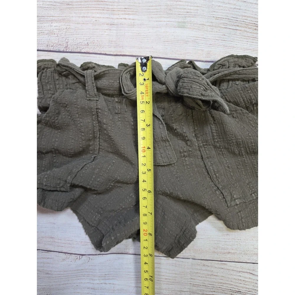 Art class Girls Shorts Size Small 6-6x Tie Belt Olive‎ green Paper bag waist